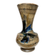 Ceramic vase of vallauris, midnight blue iris décor, 24 cm