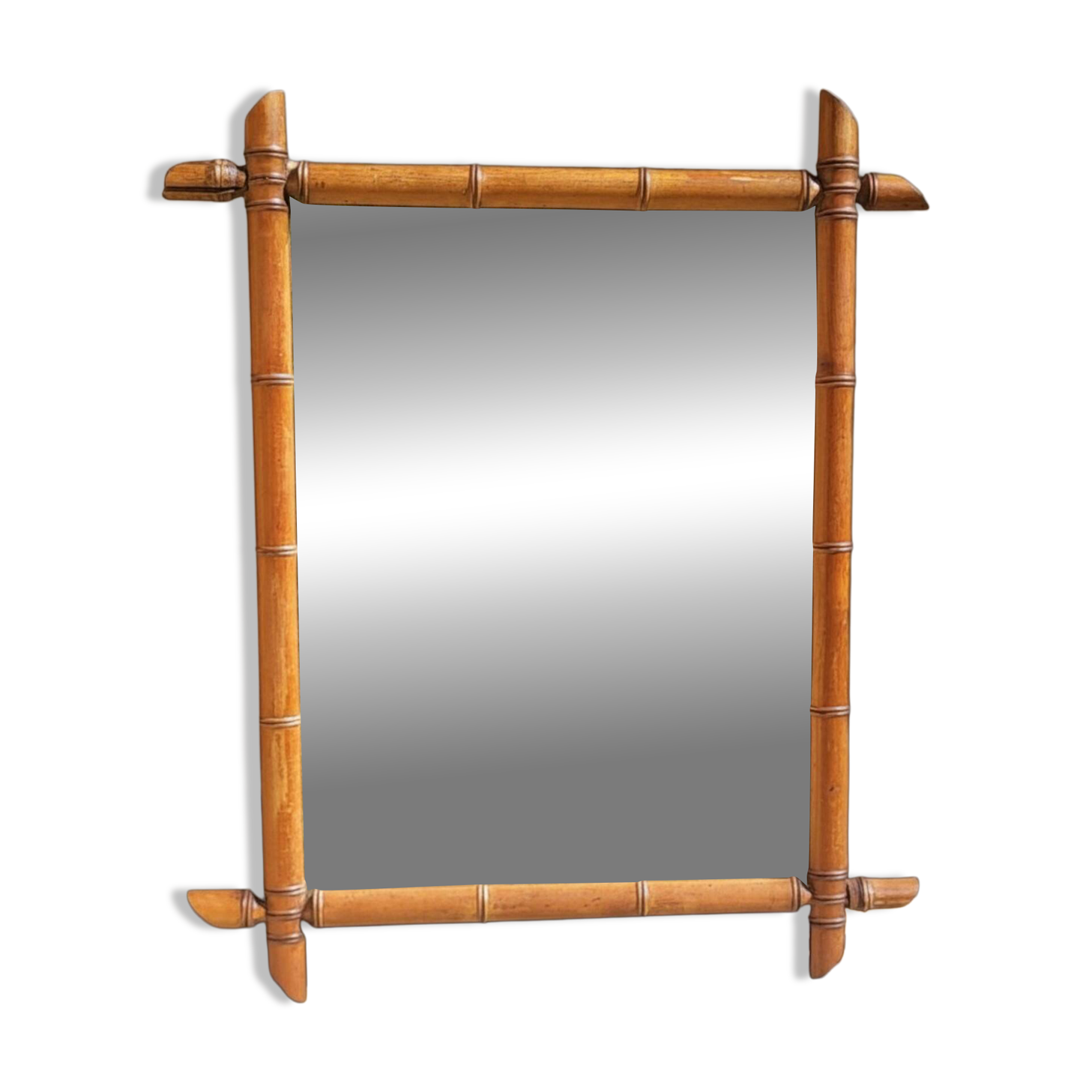 Wooden mirror turned in a bamboo style 58*73 cm