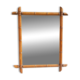 Miroir en bois tourné façon bambou 58*73 cm