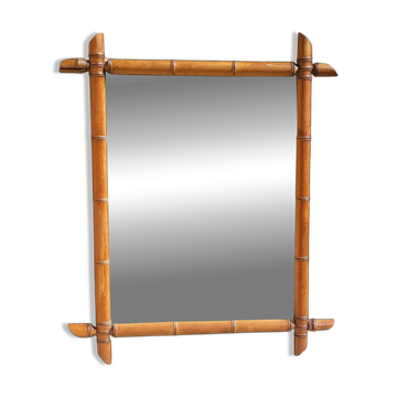 Wooden mirror turned in a bamboo style 58*73 cm
