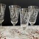 6 antique champagne flutes in engraved glass