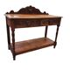 Victorian Gothic Oak side table, decorative carved round 1920. Green Mask decoration