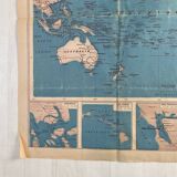 Vintage world map planisphere 1939