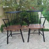 Pair of old wood armchairs