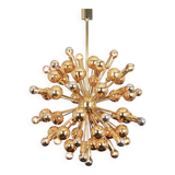 Large brass Sputnik space chandelier from the Space Age by Cosack, Germany, 1970s.