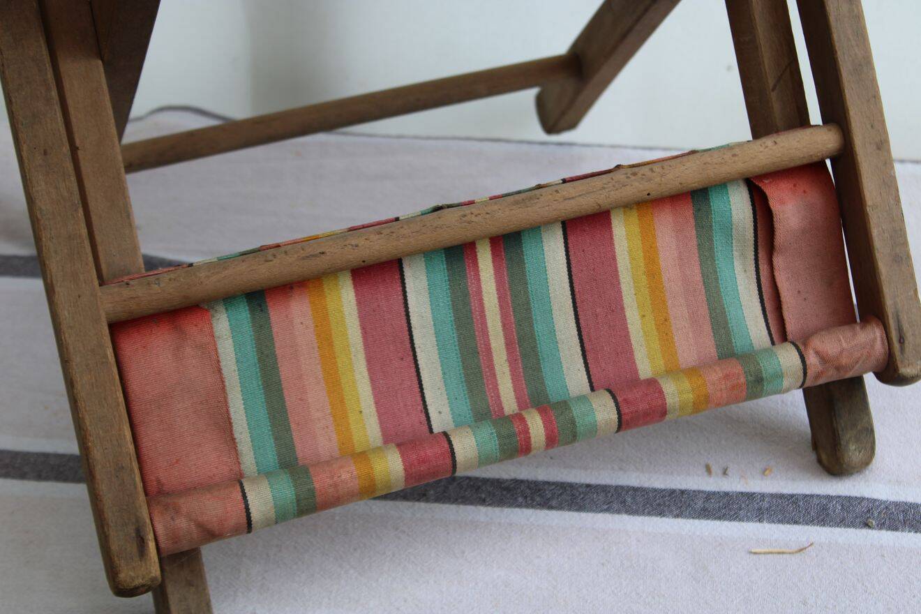 Old wooden folding chair