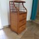 Vintage - sideboard - chest of drawers - woven rattan chest of drawers - wood - bamboo - 80s