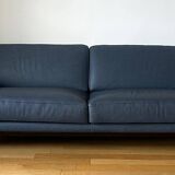 Roche Bobois blue leather sofa