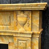 Cheminée De Style Louis XVI En Marbre Jaune De Sienne Vers 1880