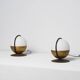 1950s Pair of Italian Table Lamp with Opaline Glass and Brass