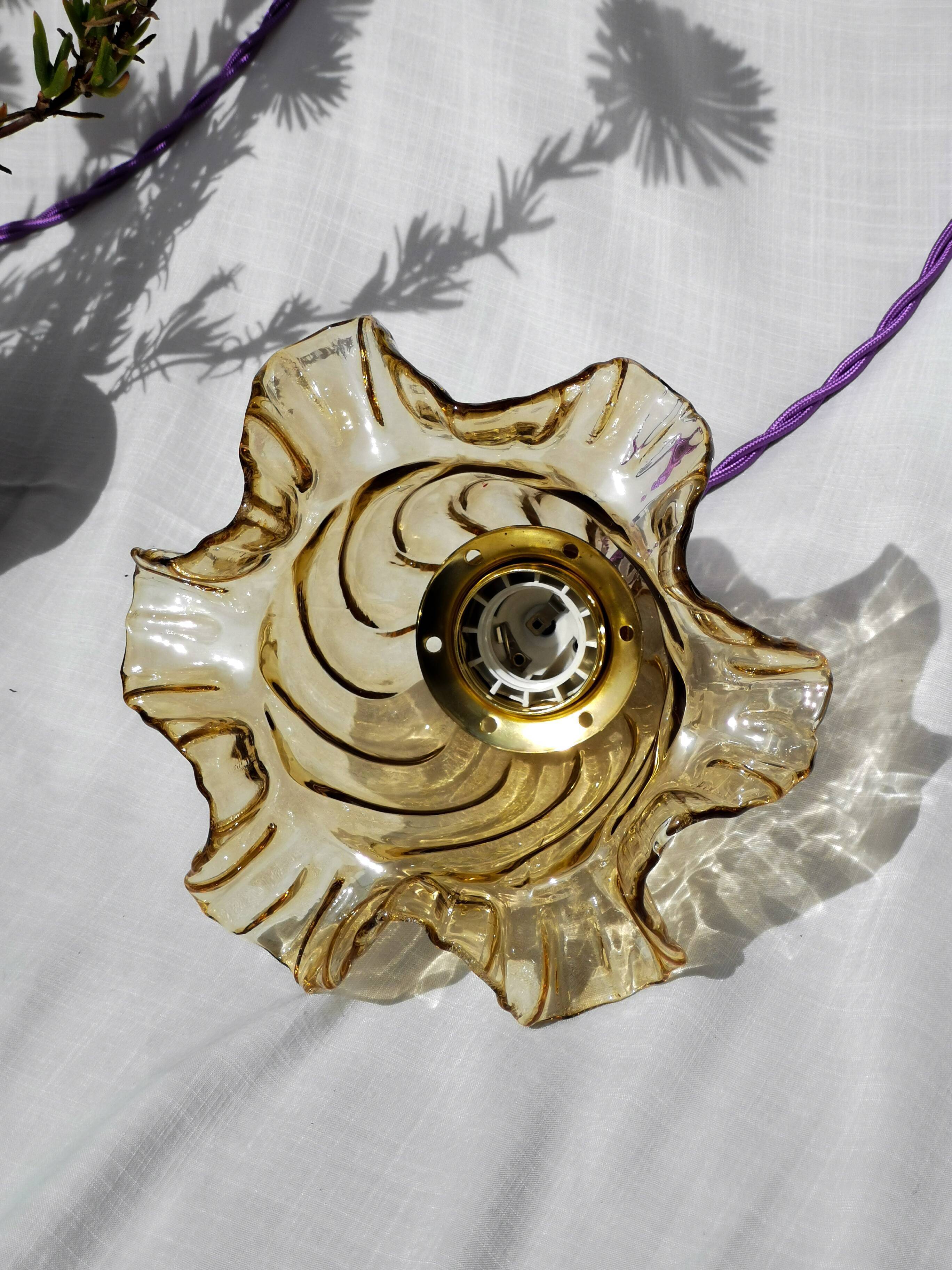 Amber glass tulip walker