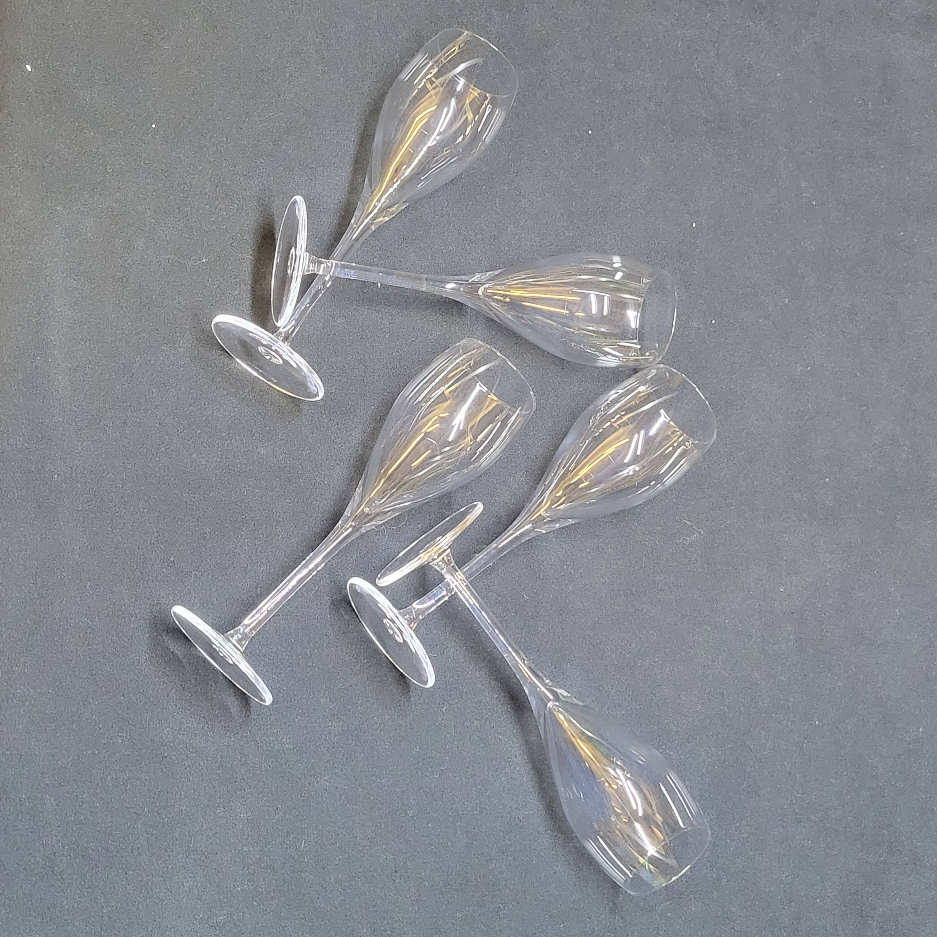 5 Guy Degrenne Crystal Champagne Flutes