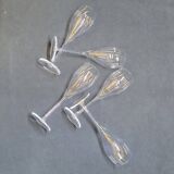 5 Flûtes À Champagne Guy Degrenne En Cristal