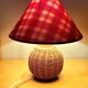 Rattan and ceramic lamp