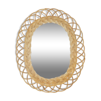 Small rattan mirror.