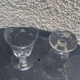 6 clear glass wine glasses with antique chiseled flower pattern