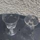 6 clear glass wine glasses with antique chiseled flower pattern