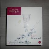 Set of 6 Flutes 15 cl Cristal d'Arques model Lady Diamond
