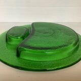 Handcrafted thick green glass empty pocket