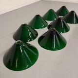 Large brass and green opaline pendant lamp 260 cm 1970s