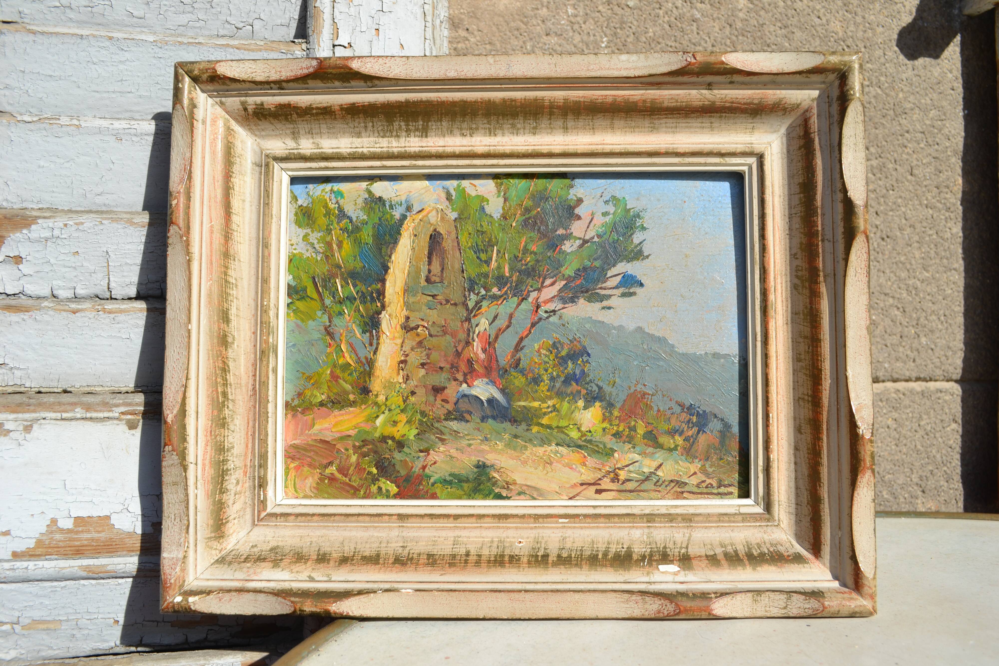 Fortuné Car (1905-1970) painting of a Provençal landscape, oil on canvas.