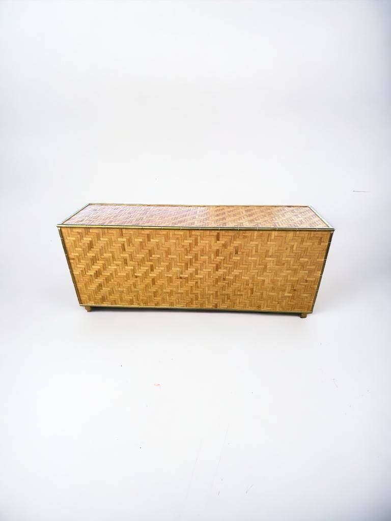 Beautiful Vintage Bamboo Sideboard in Gabriella Crespi style, Italy Circa 1970