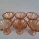 Set of 6 Art Deco Pink Rosaline Glass Dessert Bowls, Czechoslovakia, 1930s