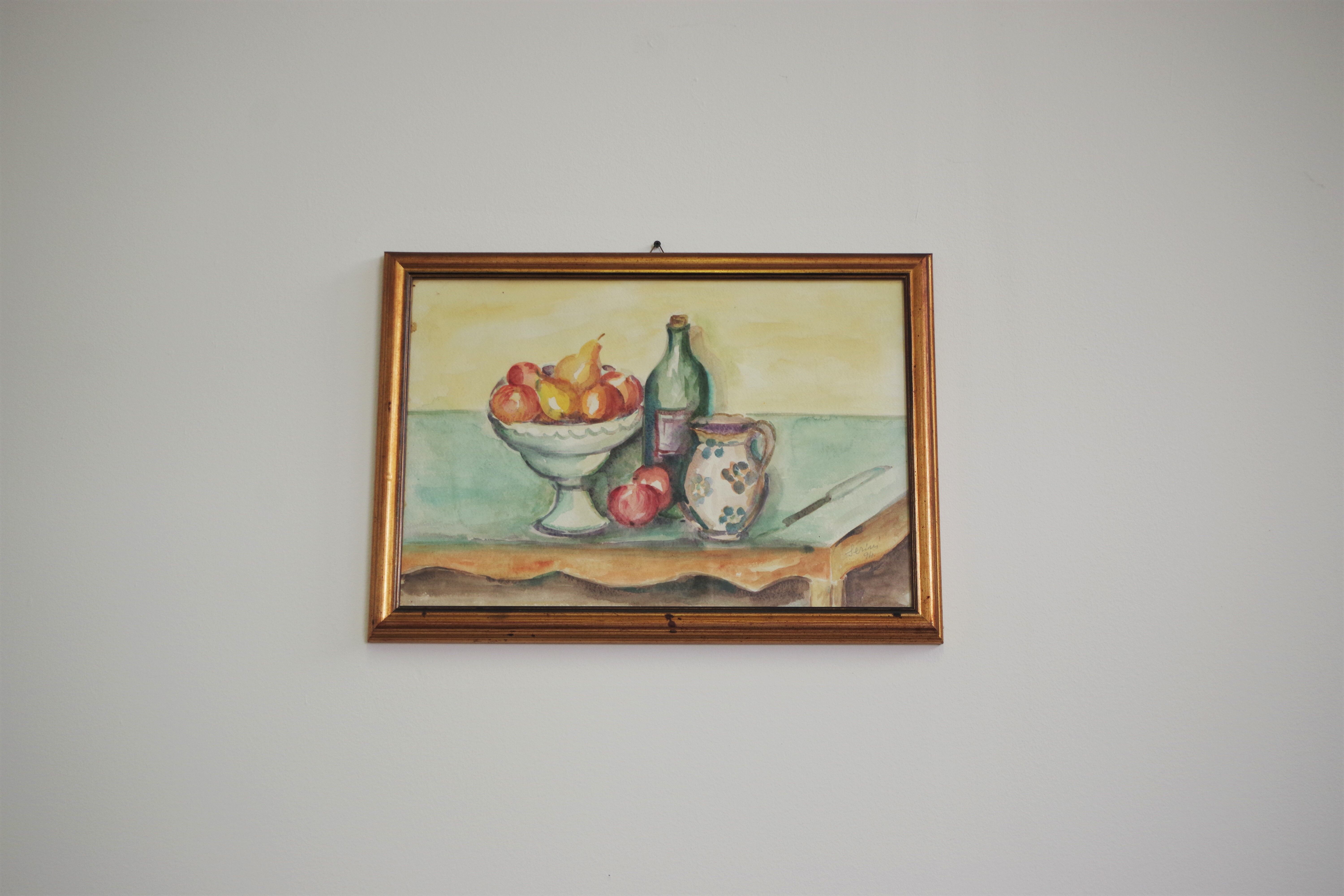 Oil painting on canvas depicting Still Life, Serini, 1994