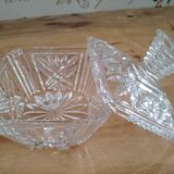 Art Deco style chiseled molded glass candy box