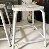 Pair of industrial workshop stools