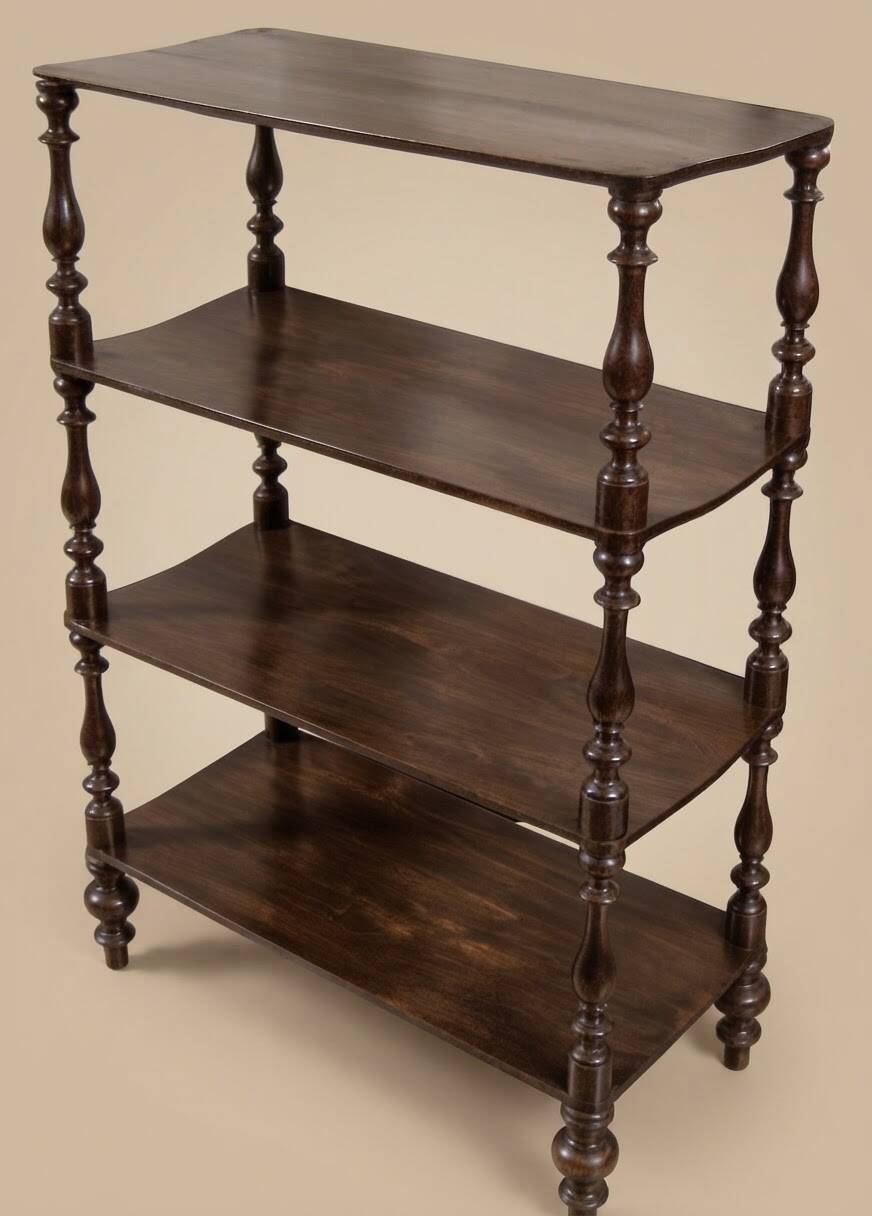 Antique turned walnut shelf
