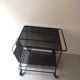 Perforated black metal trolley service, Matégot 1950 design