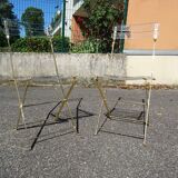 Pair of folding plexiglass chairs design year 80