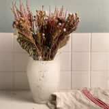 White frosted glass vase