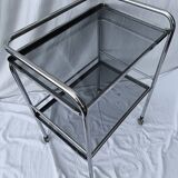 metal rolling dessert trolley: glass