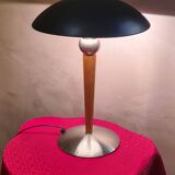 matt black liner desk lamp in wood and metal 49x32 electric ok