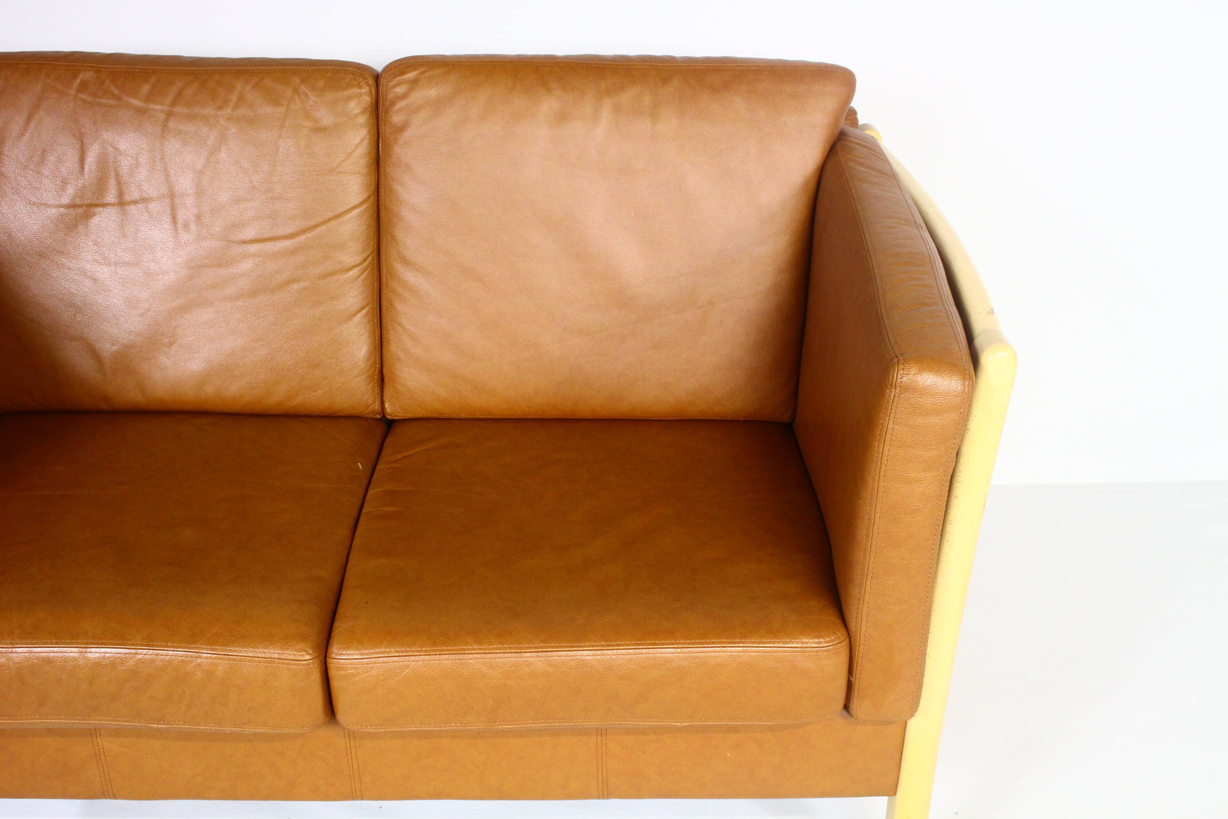 Brown Leather 2 Seater Sofa
