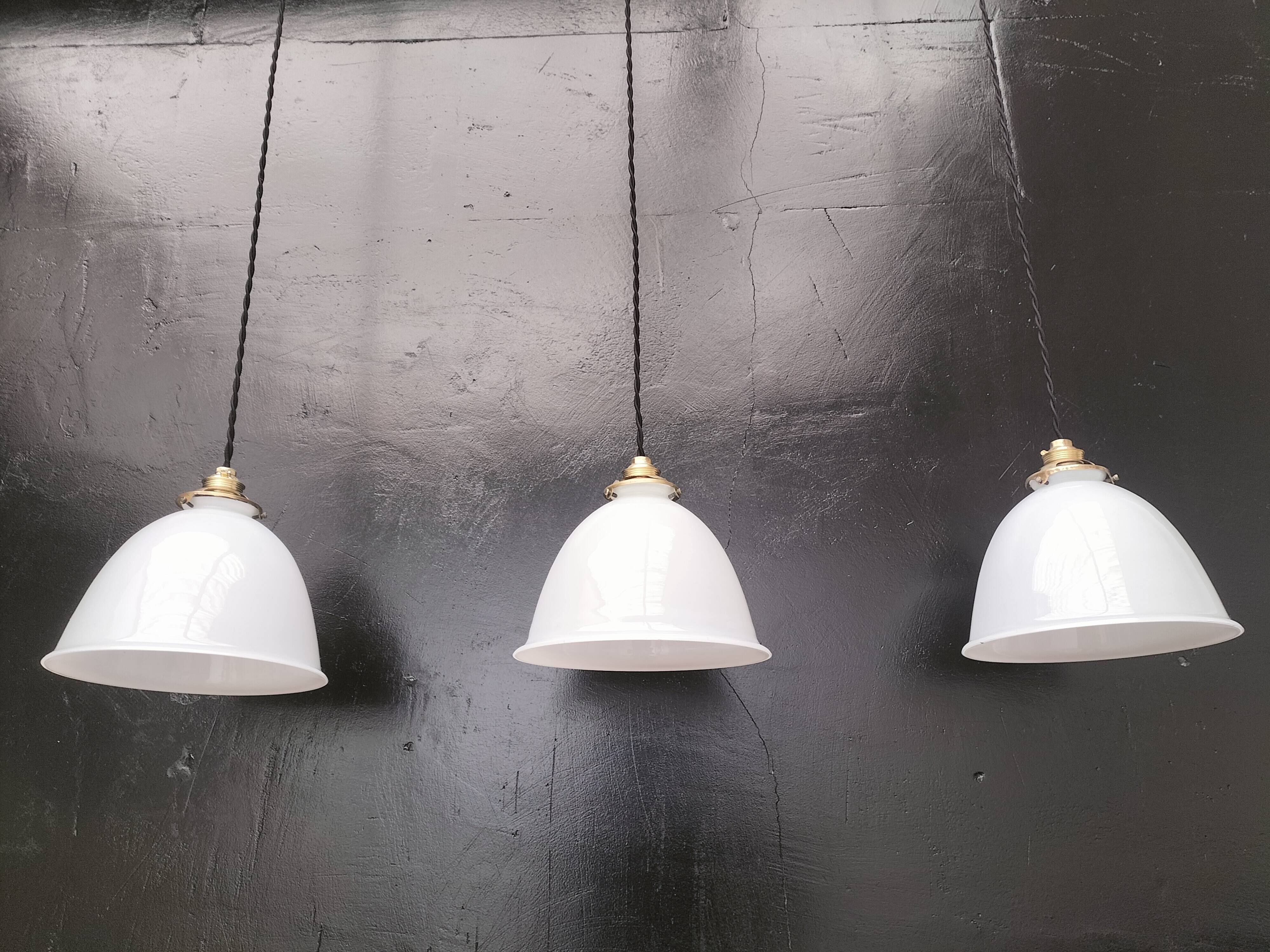 Opaline pendant lights