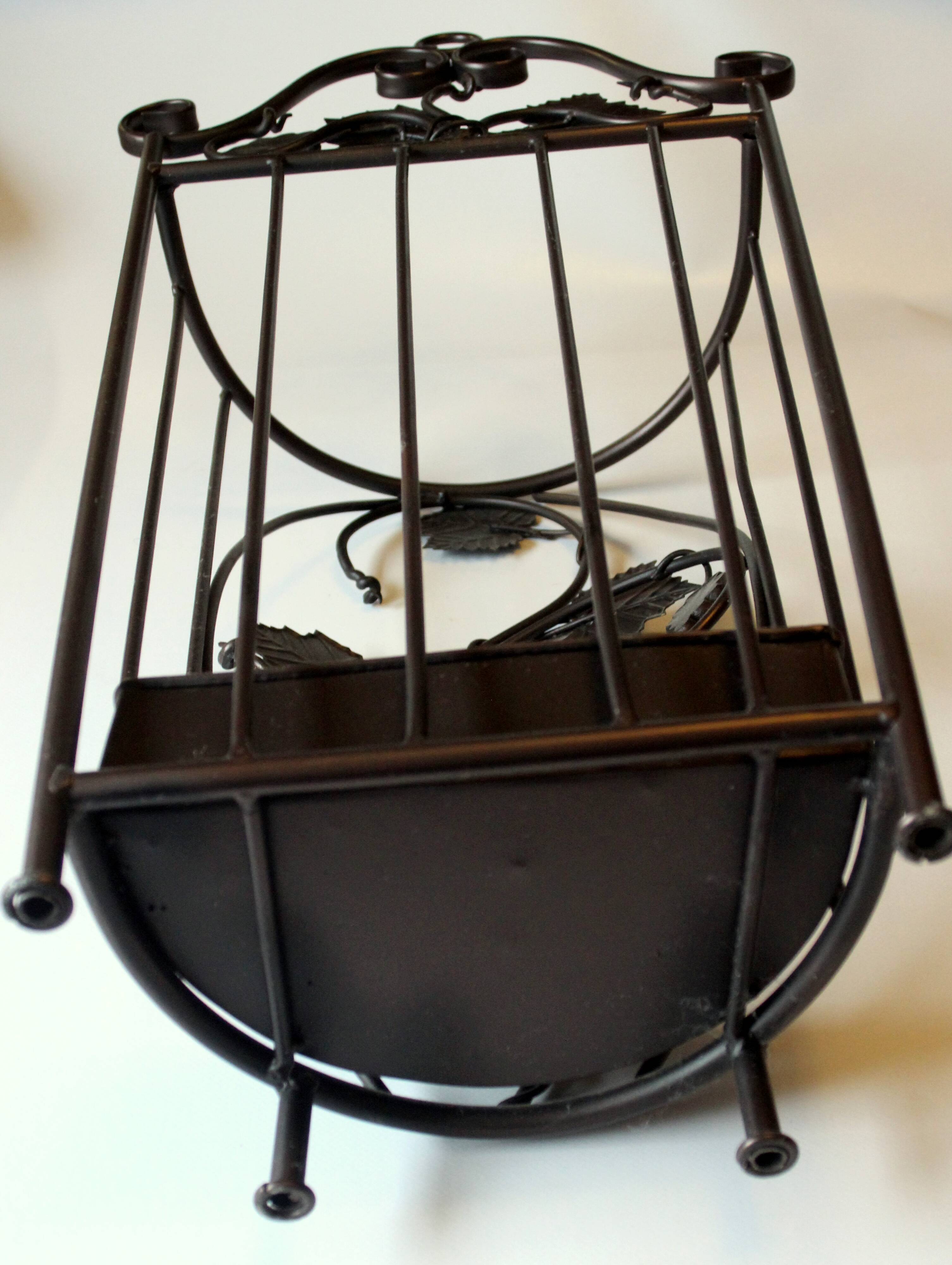 Handmade metal umbrella stand, darkbrown, vintage