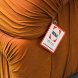 Pair of fabric armchairs Califfo Beka model 1970s vintage modernism