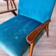 Scandinavian velvet armchair in duck blue, 1950s-60s.