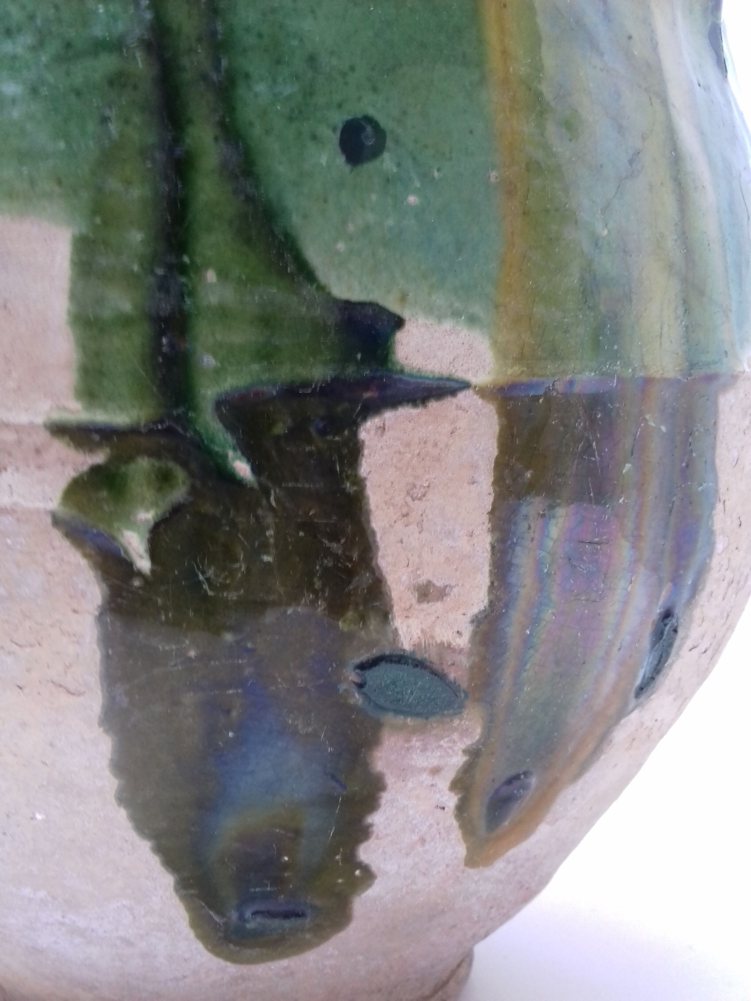 Pot à graisse ancien vernissé vert du SUD OUEST