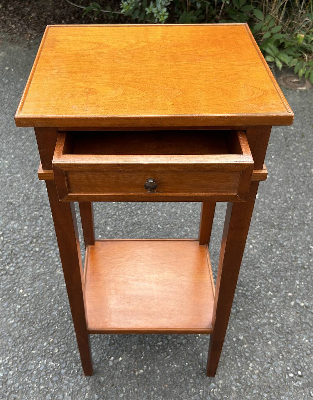 Cherry wood bedside table, vintage, 60s