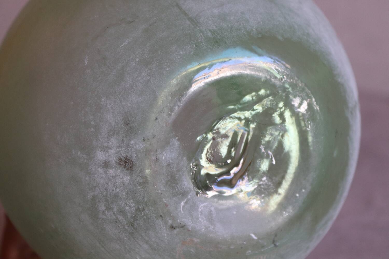 Antique green blown glass vase