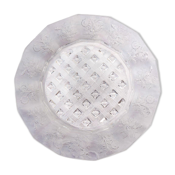 Plate on pedestal, moulded crystal baccarat model ronces | wild rose, 1900