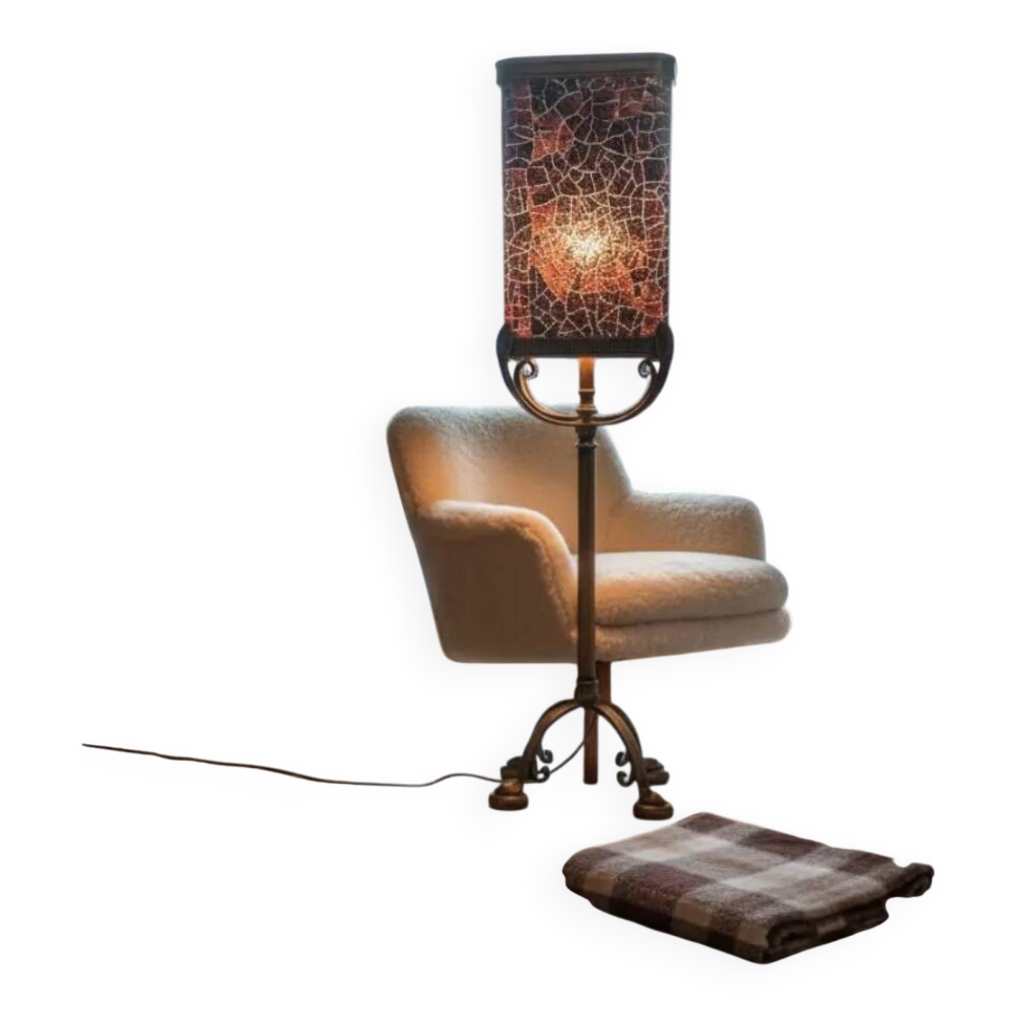 Brutalist sun lamp from the 1960s in Italy.