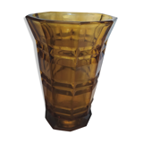 Art deco ambraic moulded glass vase