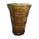 Vase en verre moulé ambré déco art déco