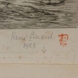 Gravure René Pinard Bras de la bourse du Pont de la poissonnerie Nantes