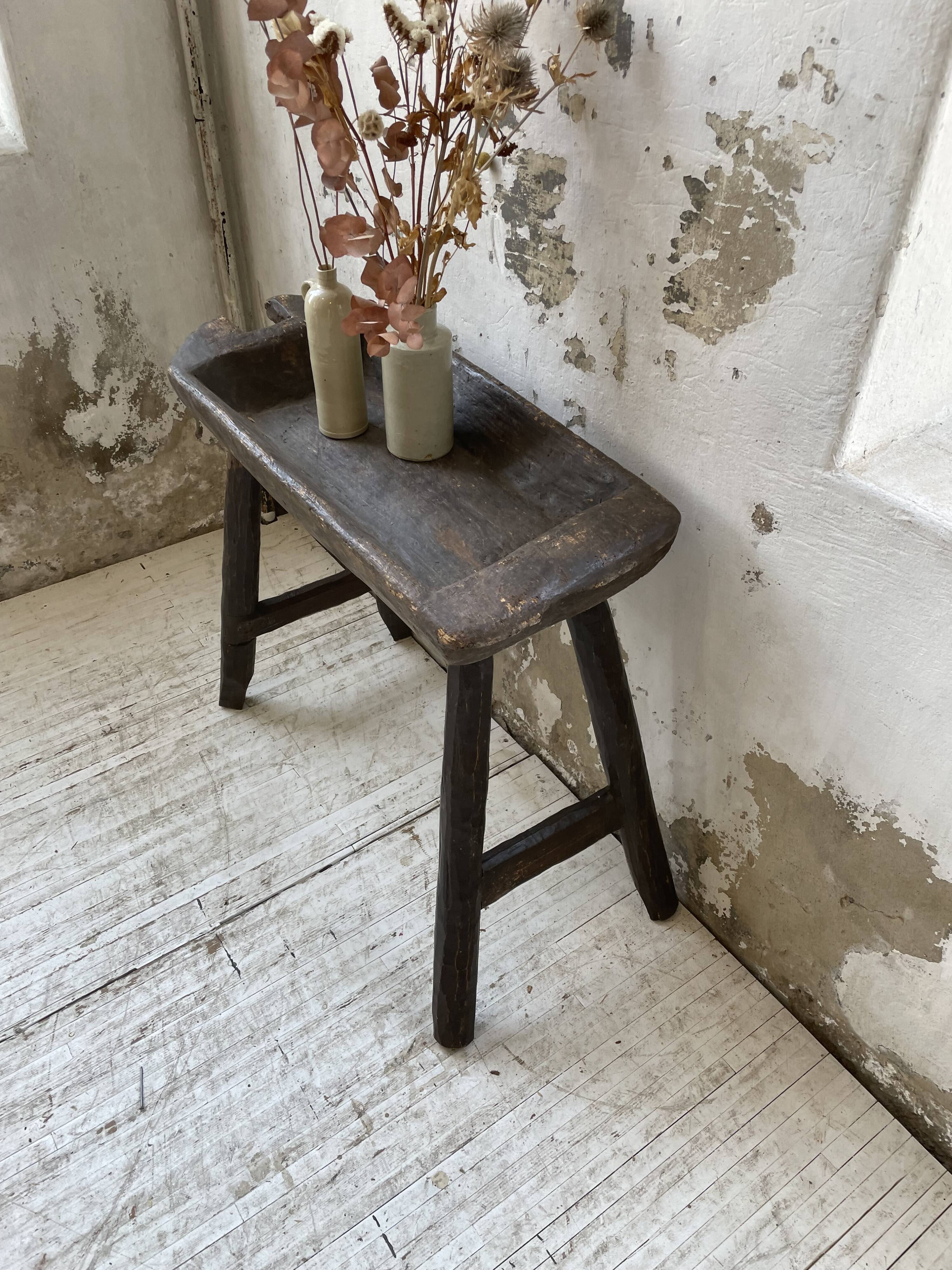 Brutalist solid wood console